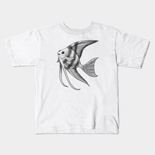 Fish - Angelfish - Silver Striped Kids T-Shirt